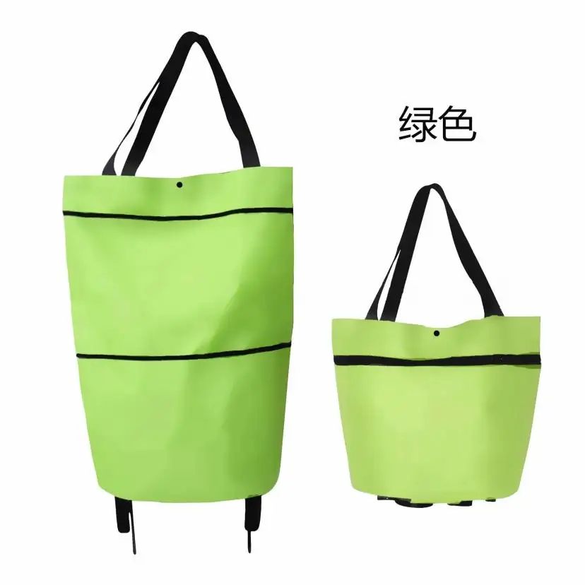 Oxford Cloth Shopping Trolley Portable Multifunctional Bags Canvas Foldable Tote Cart Reusable Grocery Bag Modern And Simple