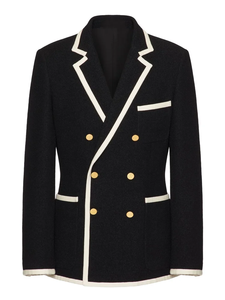 Black Blazer Men Fashion Jacket Wedding Casual Business Elite Gathering Double Breasted Coat men suits jackets autumn outsuit
