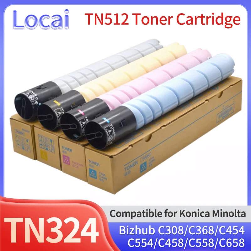

TN324 TN512 Compatible Big Capacity Toner Cartridge Bizhub C308/368/C454/554/C458/C558/C658 for Konica Minolta Toner Powder