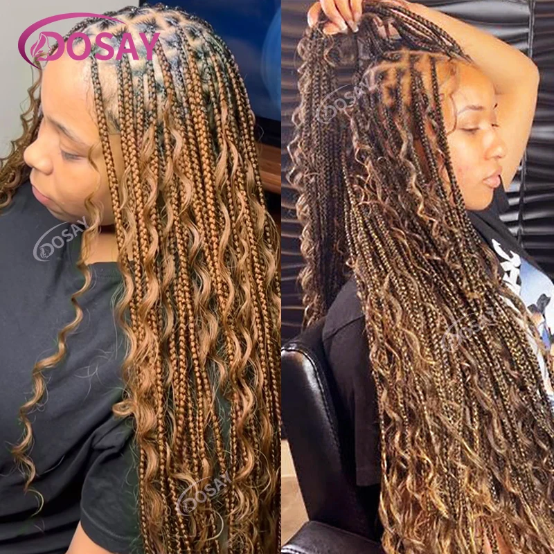 Box Braids Full Lace Wigs Install 360 Full Lace Boho Braided Wigs