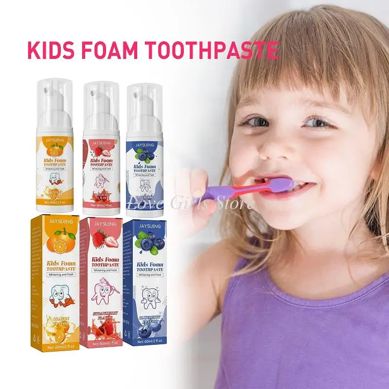 

Children's Toothpaste Children Can Swallow Mousse Foam Toothpaste Household Daily Stain Removal Teeth Mouth Cleaning for Child