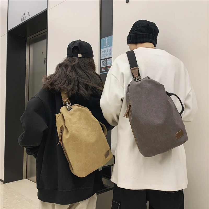 New Youth Multifunctional Backpacks Women Simple Retro Canvas Backpack Large Capacity Unisex Rucksack 2023 Mochila Bagpack Girls