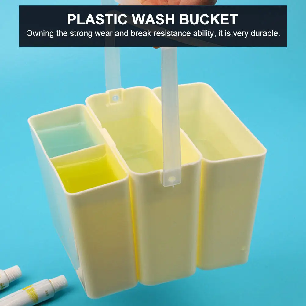 브러쉬 클리너 플라스틱 분리형 버킷 다기능 페인트 브러쉬 세척기 홀더 아티스트 페인팅 도구 펜 세척 버킷