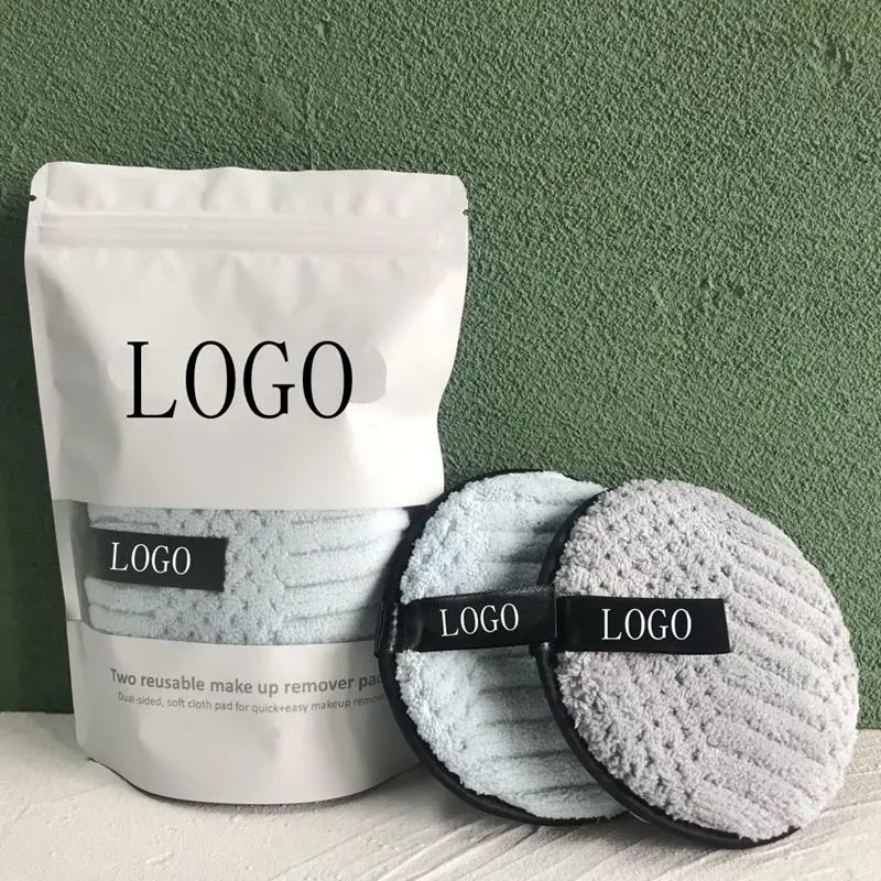50PCS Customized LOGO LOGO Microfiber Makeup Remover Pads Reusable Face Skin Care Cloths Makeup Remover Face Cleaning 2