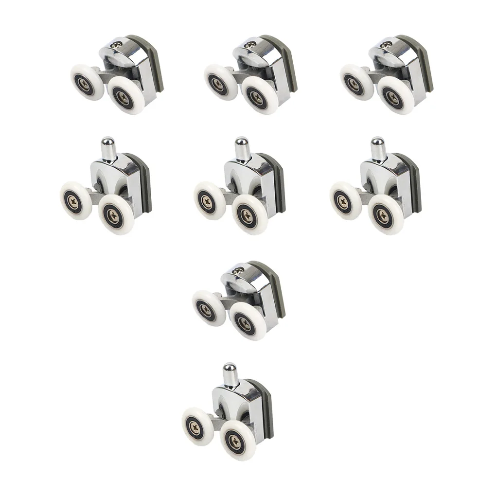8 Pezzi Ruote Per Porte Doccia Soggiorno Puleggia Per Armadietto Porte Per Balconi Accessori Per Guide A Doppia Ruota Pezzi Di Ricambio 25Mm