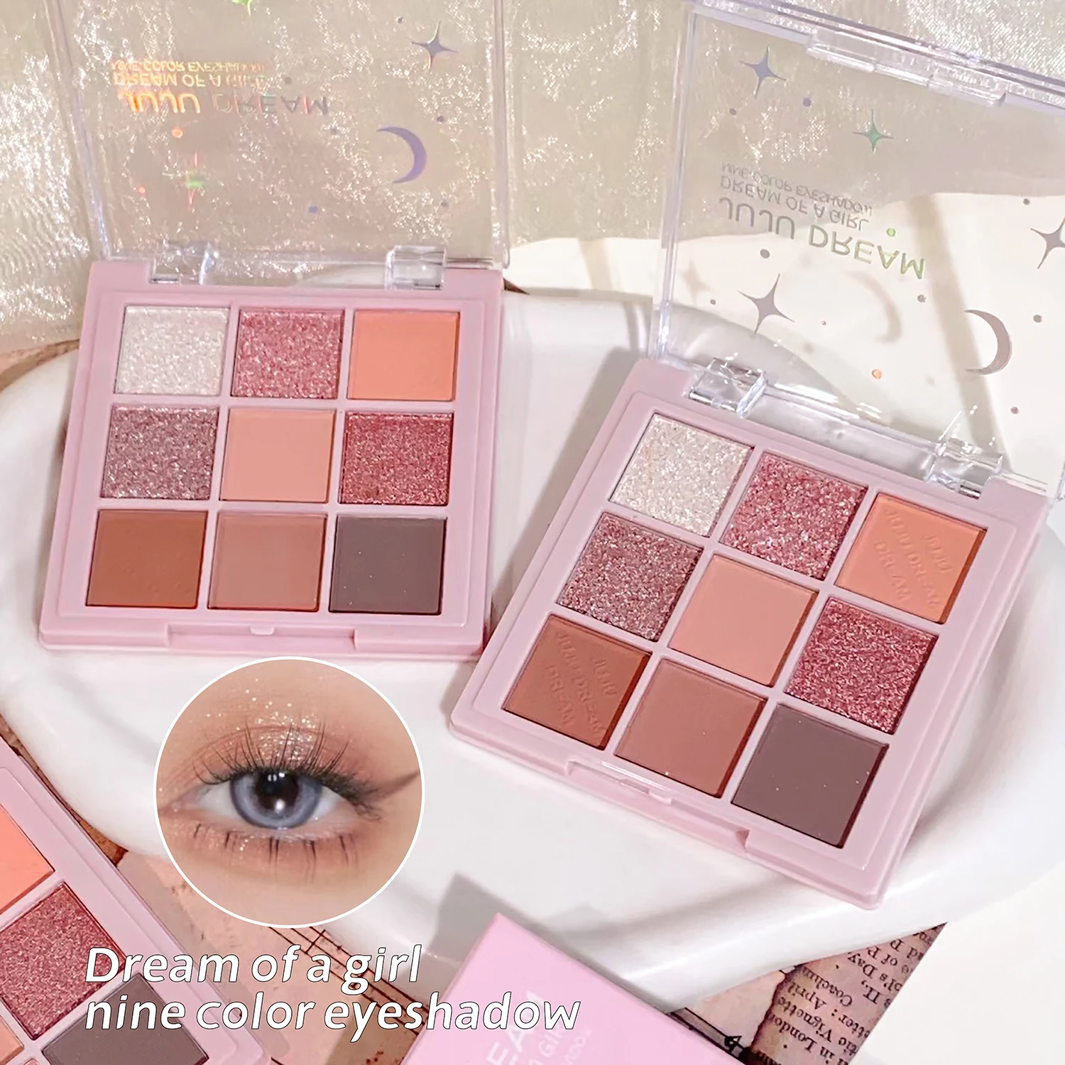Dream Girl Multi-color Eyeshadow Palette | 9-18 colors of coral nude pink | Matte & pearl shimmer | Long-lasting and easy to app 5