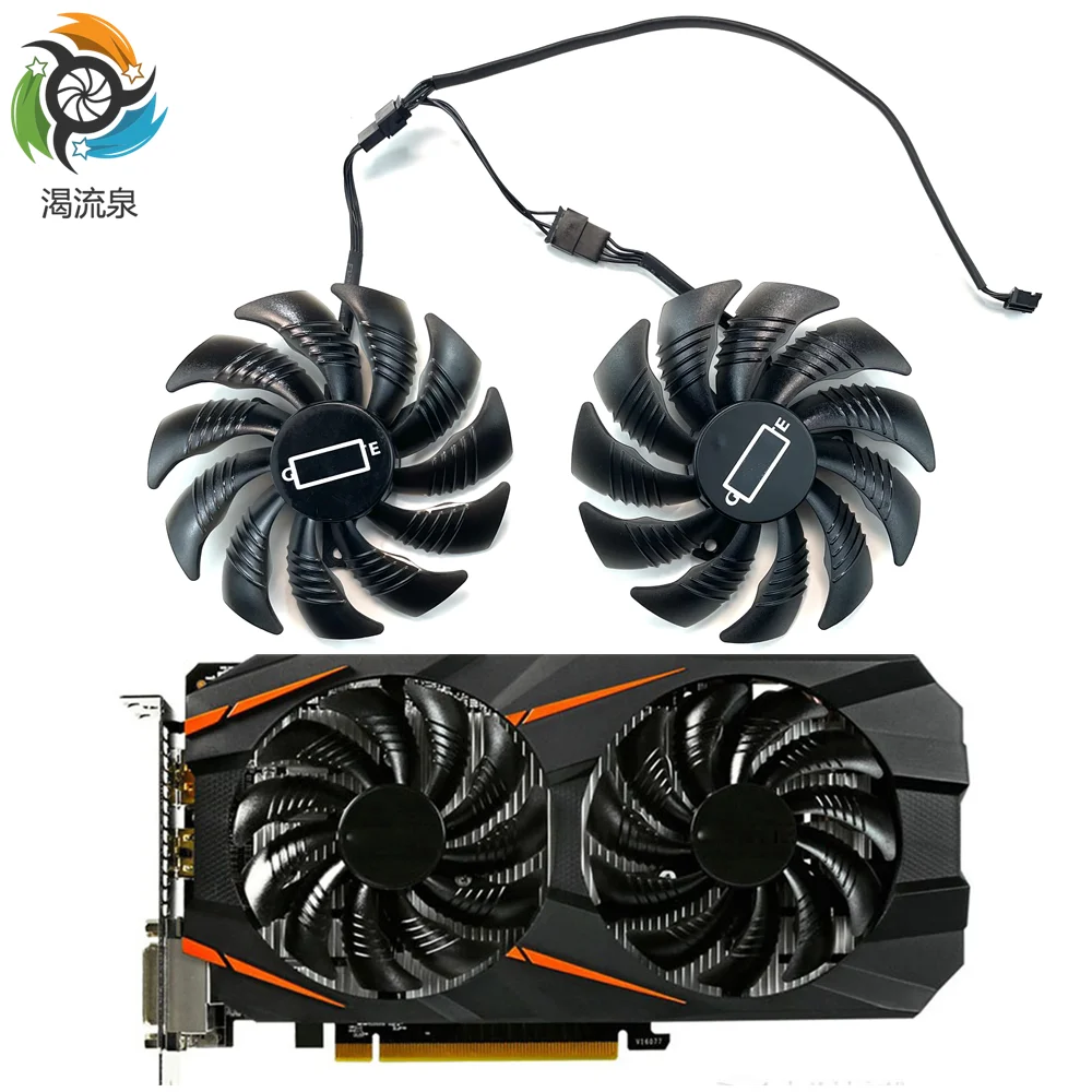 기가바이트 지포스 GTX1060 1070 GTX 1050ti GTX 960 RX570 RX470 그래픽 카드용 4 핀 쿨러 팬, PLD09210S12HH T129215SU, 88mm