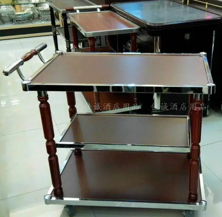 Dining Cart Wine Cart Restaurant Hotel Hand Push Dining Trolley Tea KTV Snacks Dim Sum Commercial