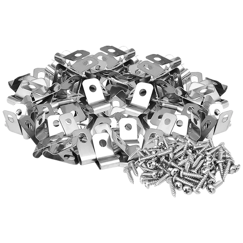 

100 Pcs Wire Fence Clamps Metal Buckle Clip for Cage Bailing Clips Pet Parts Fixing Component