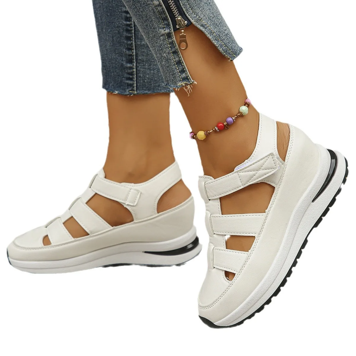Round Toe Shoes Clogs Platform Female Footwear Low Heels Large Size Women Casual Sneaker Creepers Dress Breathable Big Size Summ 5