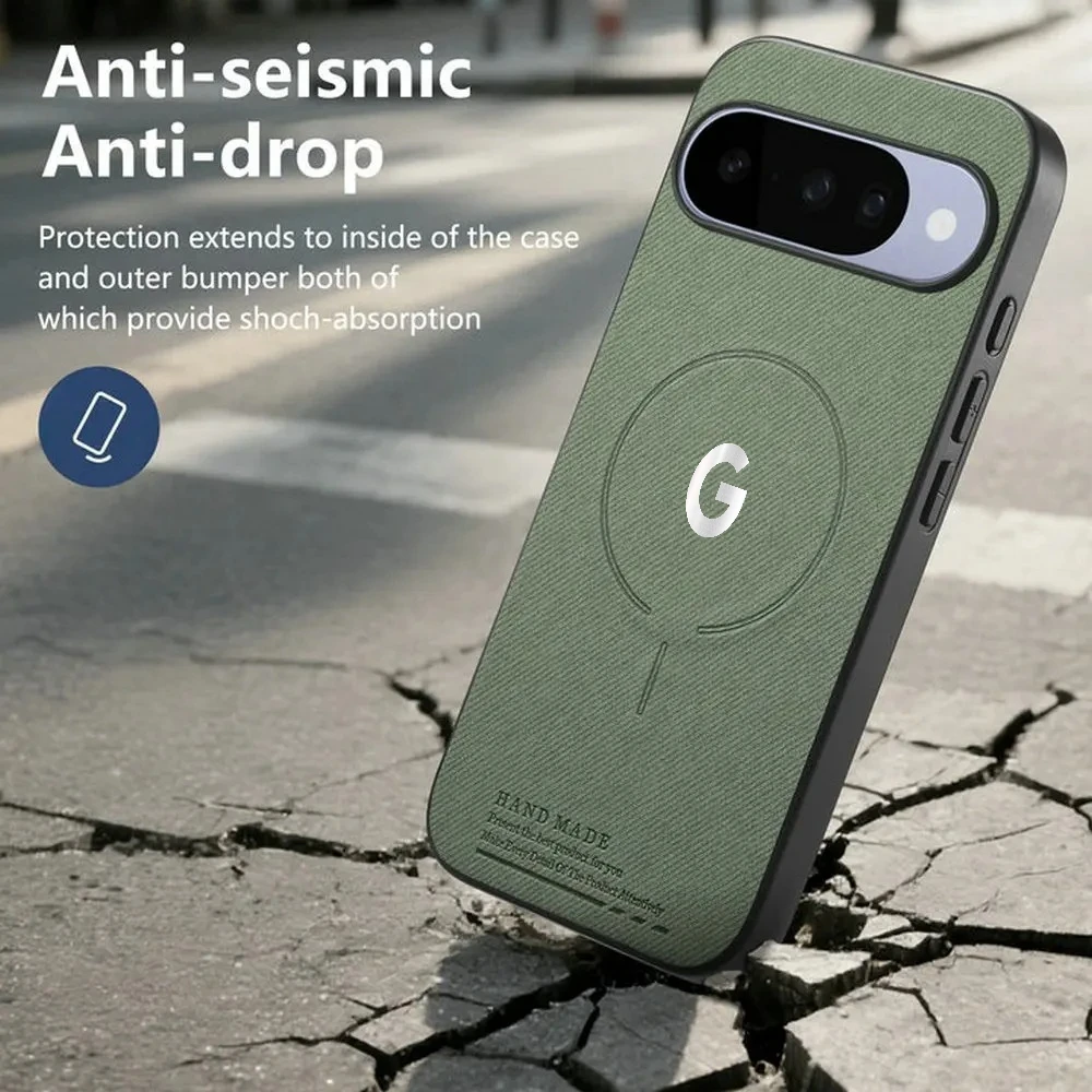 Minimalist Leather Magnetic Case with Shockproof TPU Bumper for Business Professionals