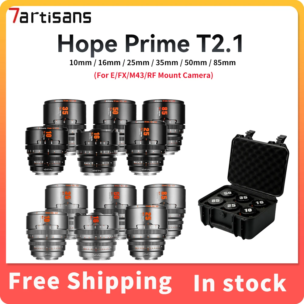 7artisans 10mm 16mm 35mm 50mm 85mm T2.1 Hope Series Standard