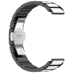 Elegant 18mm Ceramic Watch Strap with Durable Metal Butterfly Buckle - 18mm (Black)