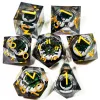 DND Dice Set - Sharp Edge Resin Dice with Spinning Dragon Eye Core, 7 Piece Polyhedral D&D Dice for RPG Games (Crystal Clear) 1