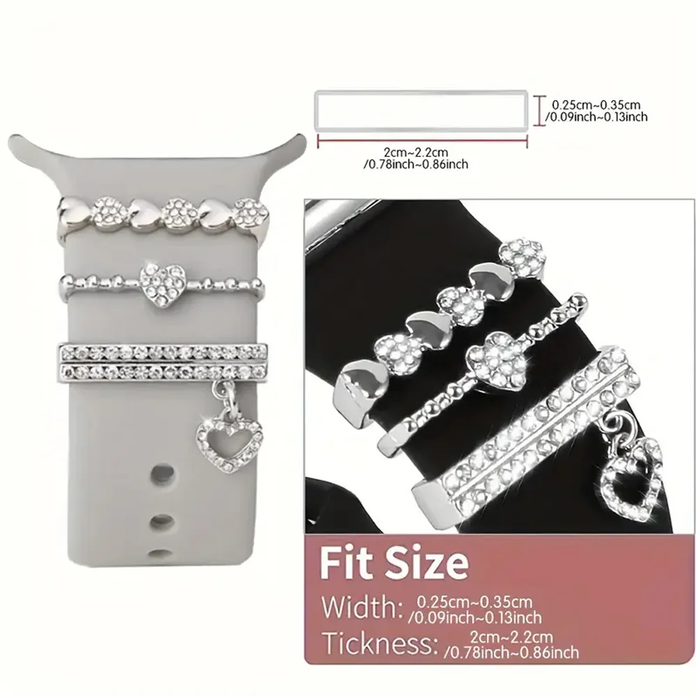 Glamorous Crystal Alloy Watch Band Charms - Sparkling Accent