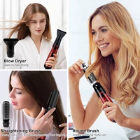 Solimpia 3-Head Hot Air Brush Hair Dryer Strong Wind Electric Straightener Curler Roller Comb Blower Styling Tool for Woman 800W 6
