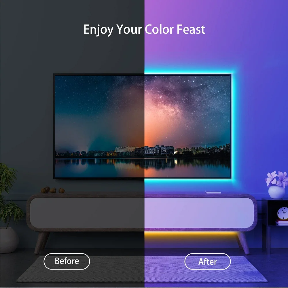 Description Picture 5 of item5M 1 Roll DC5V RGB LED Light Strip USB Infrared Remote Control Flexible Lamp Tape Ribbon Diode For Festival Party Decoration