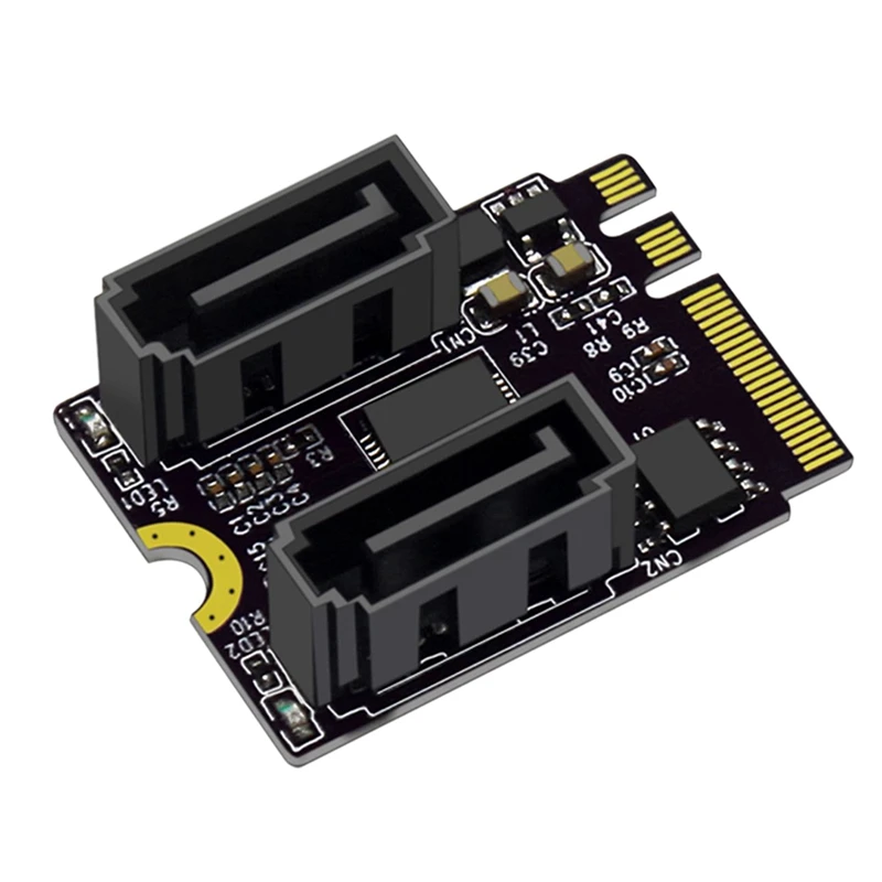 M.2 (A+E Key) to 2-Port SATA3.0 Expansion Card Key A+E Wifi M.2 to SATA Adapter Card Free Drive JMB582 Chipset