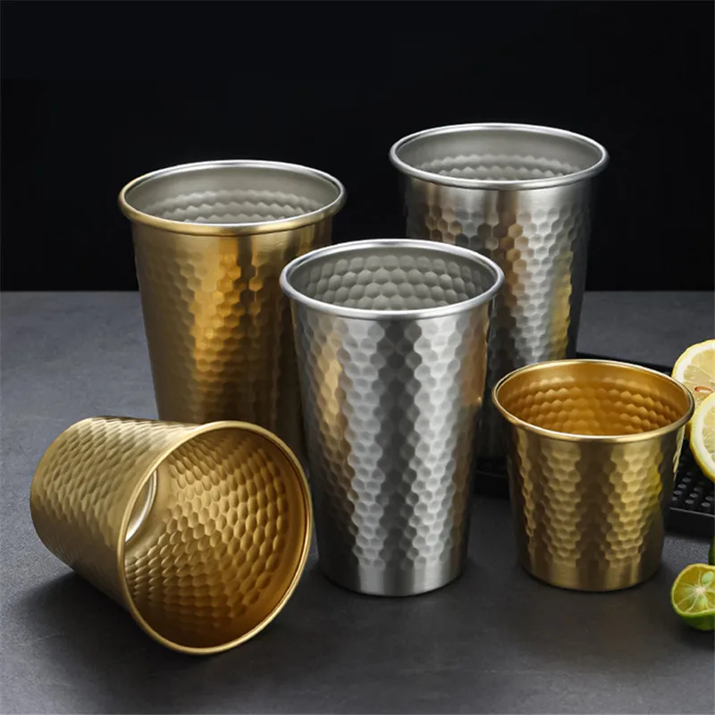 StainlesssteelDiamondPatternBeerCupKoreanSinglelayerCold