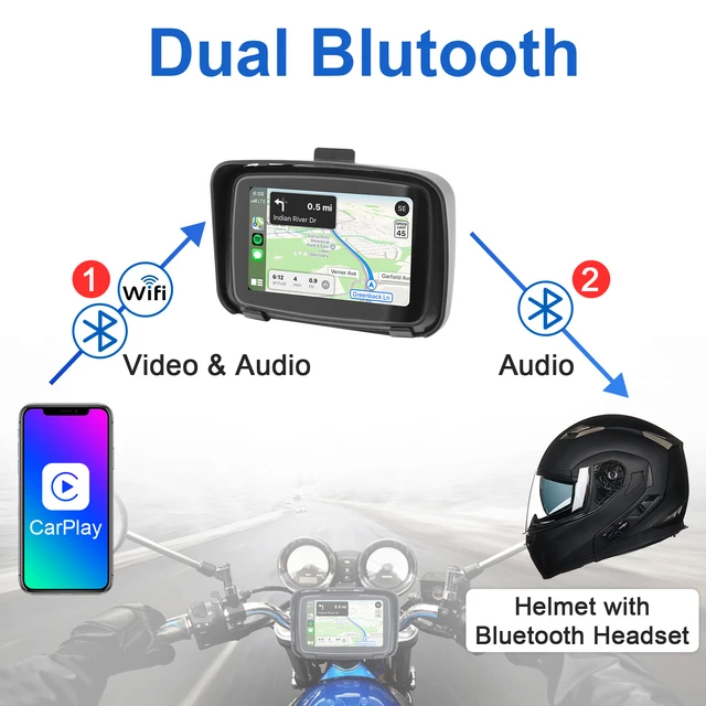 Carplay Motorcycle GPS For Motorcycle 5 inch Navigation Waterproof Display Car  Play Wireless Android Auto IPX7 GPS Screen 2023 - AliExpress