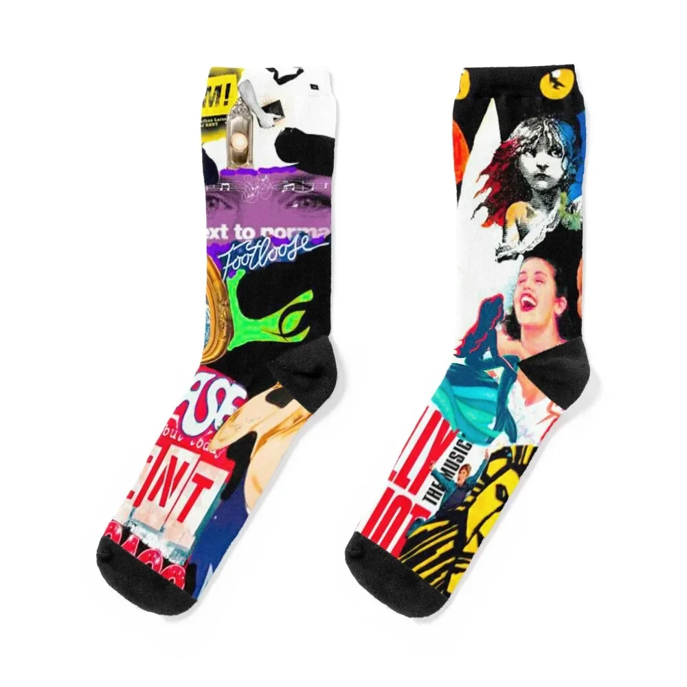 Broadway Musical Collage Socks halloween floral Climbing Luxury Woman Socks Men's journamm butterfly floral stickers diy cut creative scrapbook supplies collage junk journal deco photo album aesthetics stickers