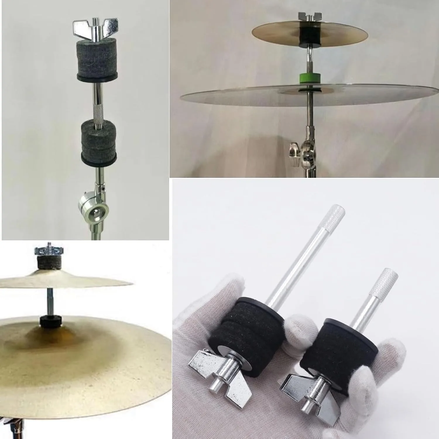 Metal Drum Cymbal Arm Stand Holder Thick Felt Cushion Adjustable for Instruments Drum Accessories Precussion Extension Set