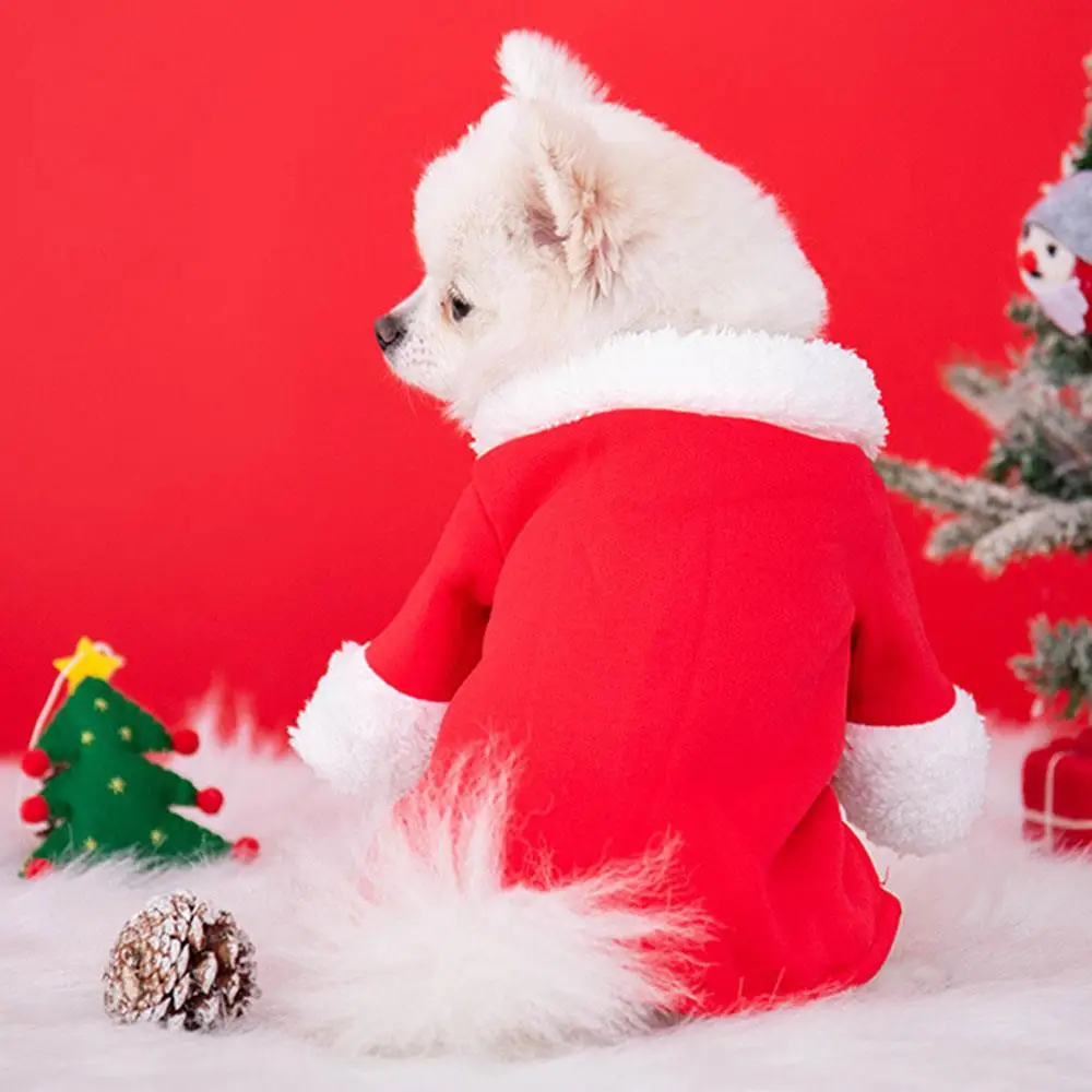 Christmas Costume For Dog Clothes Santa Claus Outfit Pet Dress Up Jumpsuit Cosplay Clothes Cute Festival Winter Dog Clothes