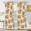Capybara 2 PC Blackout Windows Curtain  for Living Room Bedroom Bathroom Curtains 1