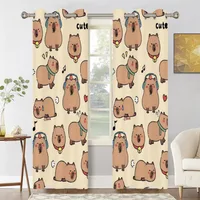 Capybara 2 PC Blackout Windows Curtain  for Living Room Bedroom Bathroom Curtains 1