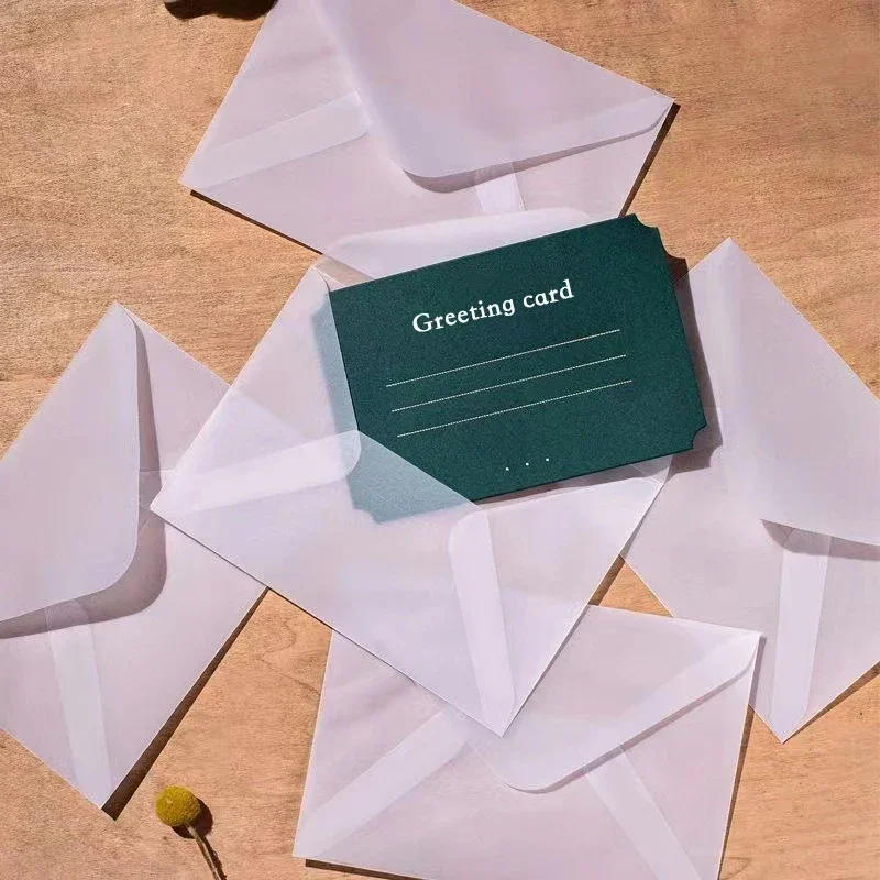 10pcs/lot Semi-transparent Sulfuric Acid Paper Envelopes for DIY Postcard Greeting Card Storage Wedding Invitation Gift Packing