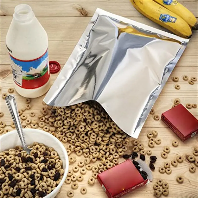 식품 보관 포장 가방, 100x 400cc 산소 흡수제, 3 층 두께, 재사용 가능, 열 밀봉 가능, 재밀봉 가능