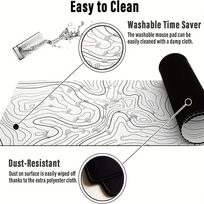 وسادة ماوس كبيرة مخصصة للألعاب والمكاتب بتصميم ممت...