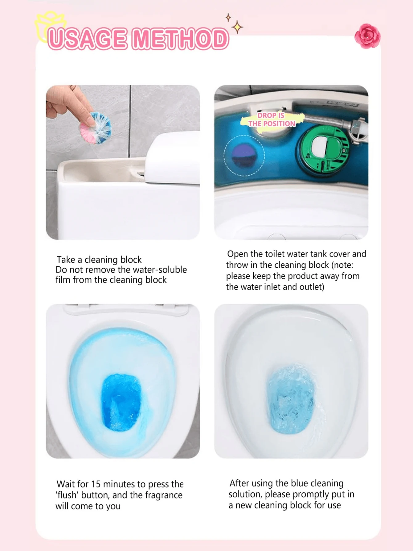 Toilet cleaning spirit multi-color multi-effect 6-effect combination 1 toilet automatic descaling remove stain