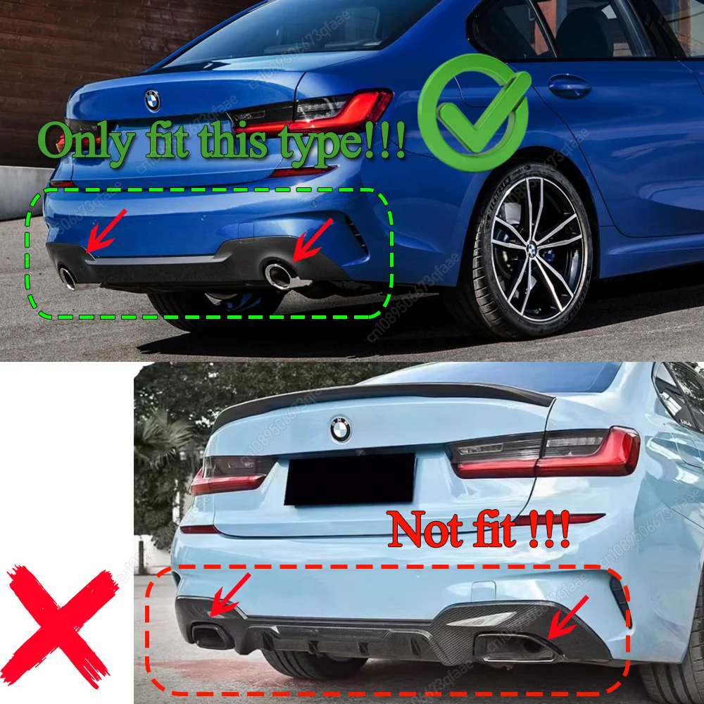 M 성능 스타일 자동차 후면 범퍼 디퓨저 BMW 3 시리즈 G20 G21 320i 320d 330i 330d M-Sport 2019-2022 Pre-Lci Gloss Black