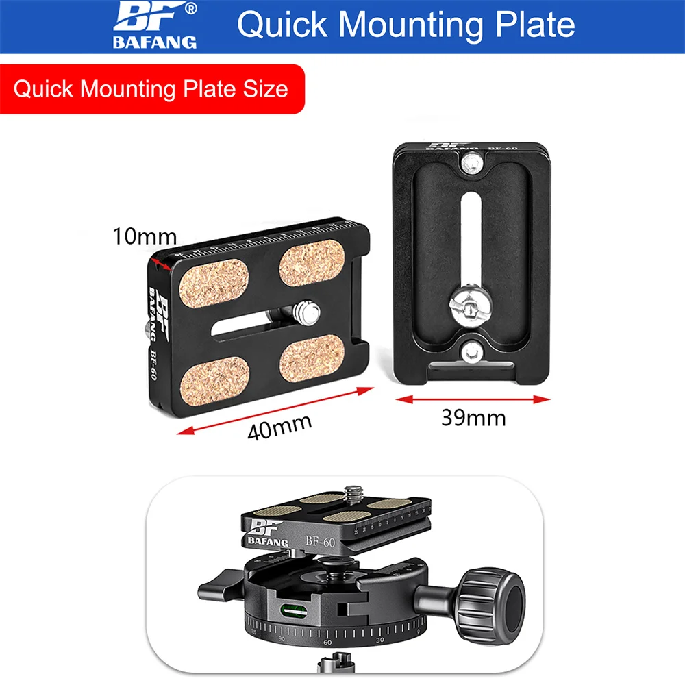 BAFANG Camera Tripod Ball Head 23/28/36/40/55mm Professional Aluminium 360 Rotating Panoramic Ball Head Max Loading 44lbs/20kg
