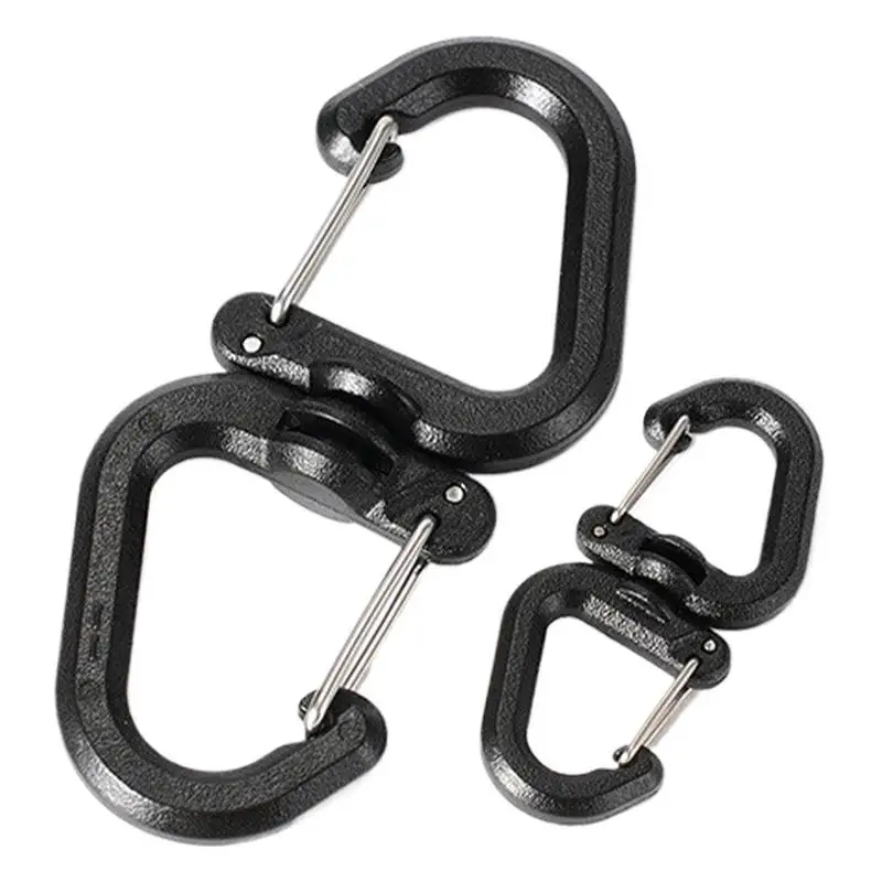 360 Degree Swivels Carabiner Double Swivel Clips Backpacks Carabiner Portable S Chain Hook Backpack Locking Hooks for camping