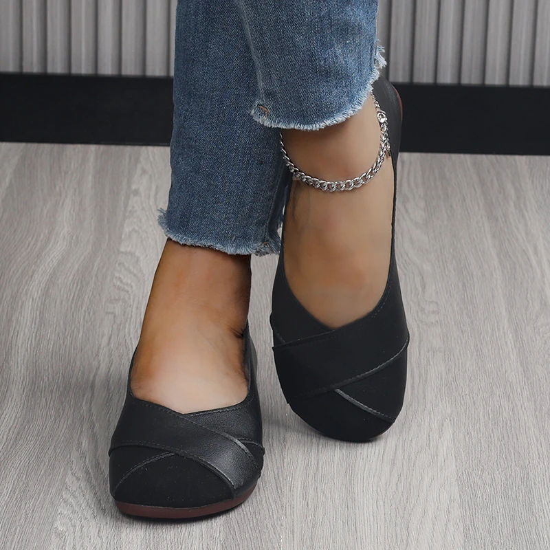 Women's Flats Shoes Loafers Casual Barefoot Moccasin Woman Slip-on Comfortable Spring Elegant Low Heels
