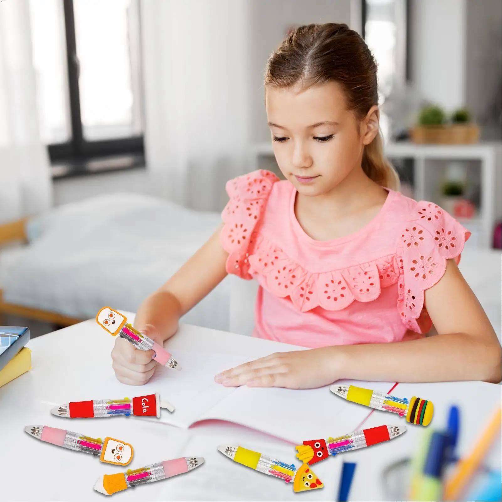 Gel Pens 4-Color Retractable Gel Pens for Writing 10 Pieces Smudge-Proof Ergonomic Grip Cute Stationery for Smooth Writing