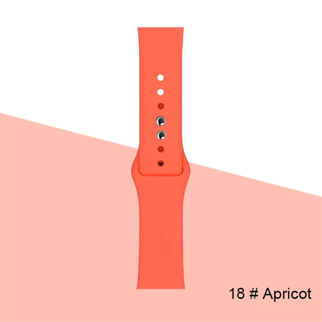 Silicone Strap For Apple Watch band 45mm 41mm 44mm 40mm 38mm 42mm Watchband Bracelet Correa For Iwatch Series 6 Se 5 4 3 7 Apricot-18