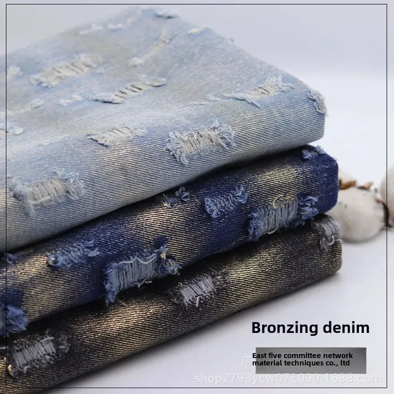 Vintage Thickened Non-Stretch Denim Fabric For Clothing And Bag Manufacturing Distressed Washable Raw Material From China