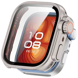 Ultra Cover for Huawei Watch Fit 4 Pro - Tempered Glass Screen Protector with PC Bumper Frame (Starlight)