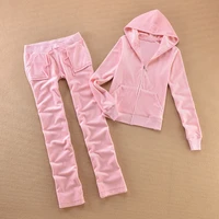 Velvet Tracksuit for Women 2025 Women's Hooded Jacket and Pants Suit Two Piece Set Women's Outfit 2