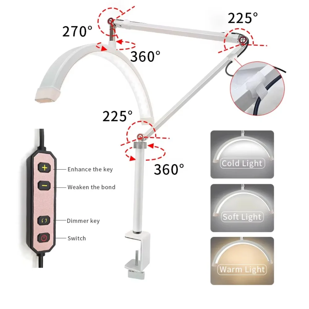 Clip on 16inch Led Lash Light Moon Light Half Moon Nail for Eyelash Extensions