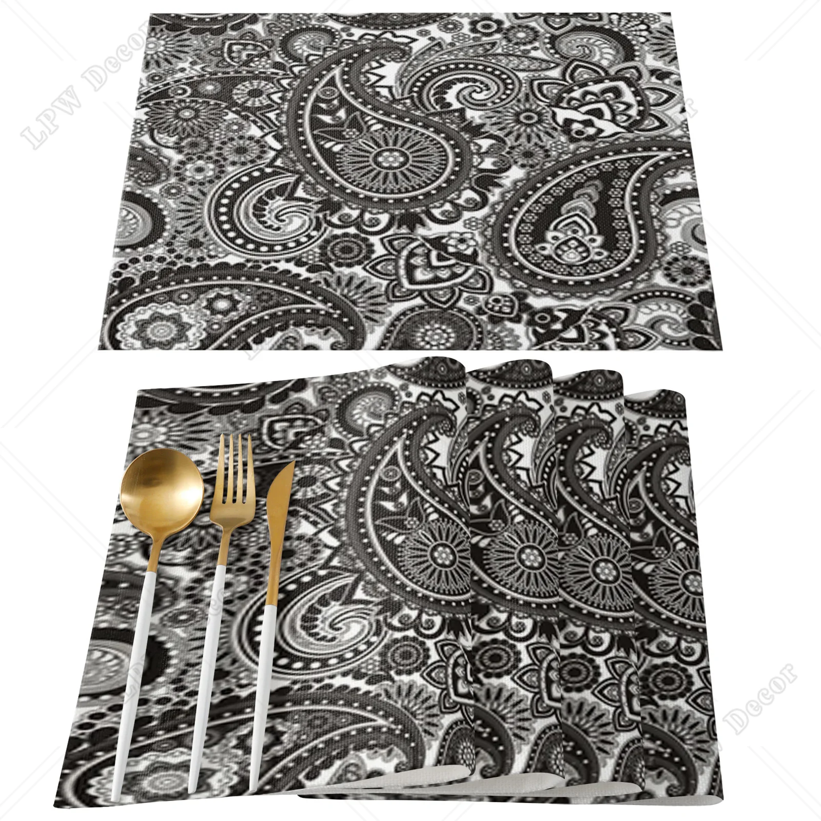 

4/6 шт./набор, столовые коврики «пейсли»