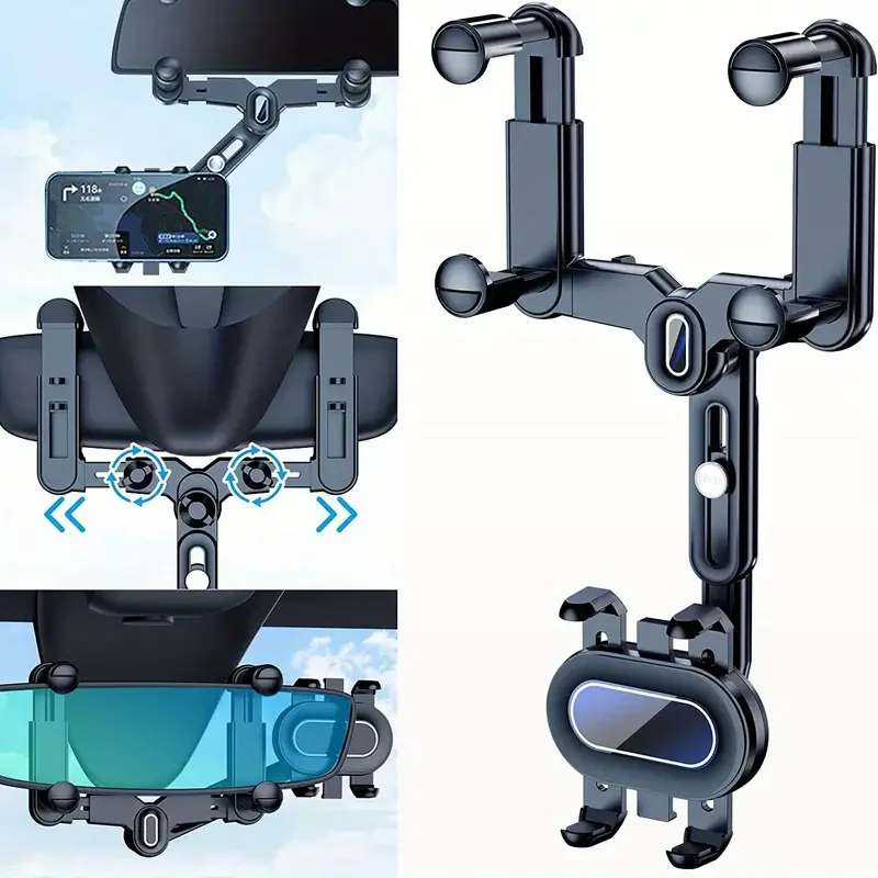Enhanced 360° Car Phone Holder - Flexible Rotating Mount with Telescopic Grip
