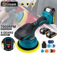 Polisseuse de voiture sans fil Gisam 8 vitesses avec écran numérique, polisseuse électrique pour voiture, machine à cirer et polir les voitures, compatible avec la batterie Makita 18V. 1