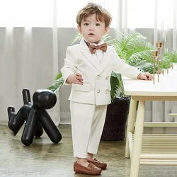 2024 Kids Christening Clothes Suit for Boys Children Formal Outfit Sets Baby Boy Baptism Costume Elegant Evening Party Clothing