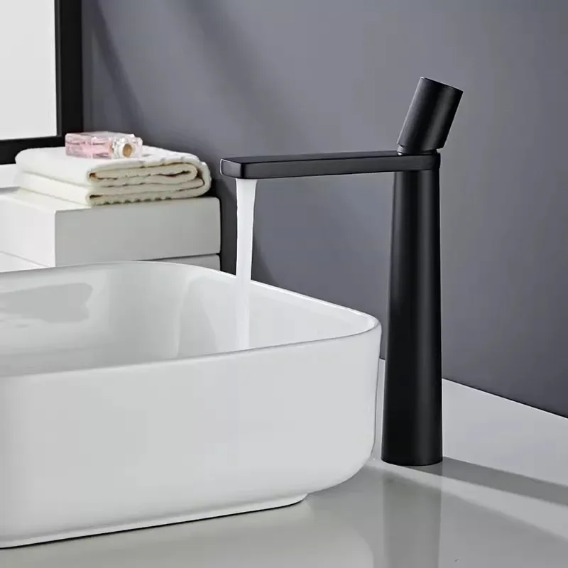 สีดําก๊อกน้ําห้องน้ําสีเทาอ่างล้างหน้าก๊อกน้ําร้อนและเย็นห้องน้ําอ่างล้างจานก๊อกน้ําติดตั้ง Lavotory ก๊อกน้ําก๊อกน้ํา TAP SS 304 1