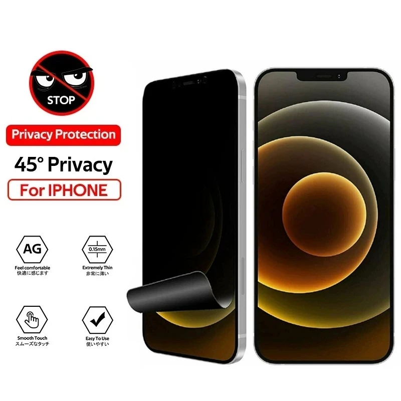 

Anti-Spy Hydrogel Film for IPhone 13 12 11 14 Pro Max 12/13MINI XS MAX X XR SE 6 7 8 Plus Privacy Screen Protectors Not Glass