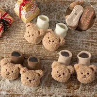 Cartoon Bear Baby Socks Girls Boys Newborn Anti Slip Soft Warm Winter Autumn Toddler Indoor Floor Thick Socken Infant Stockings 1